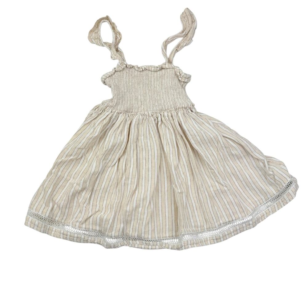 Noralee Ecru Striped Smocked Birdie Dress, Size 6